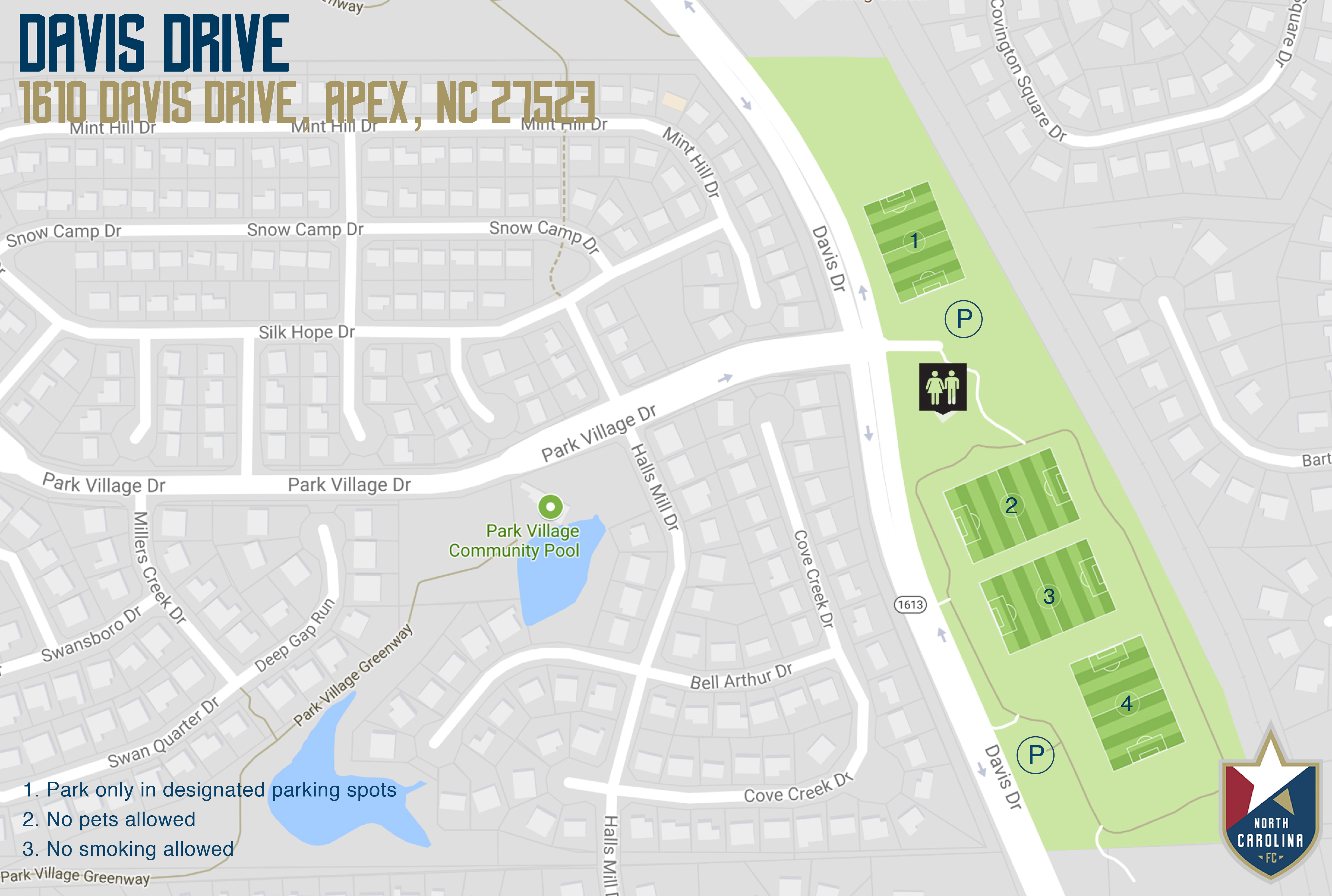 Triangle Adult Soccer League (TASL) > Schedules > Field Maps > Davis Drive